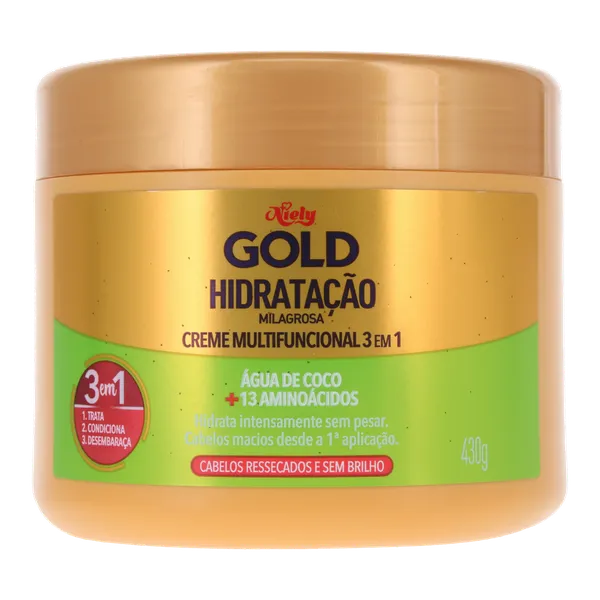Creme de Tratamento Niely Gold 430g - Água de Coco