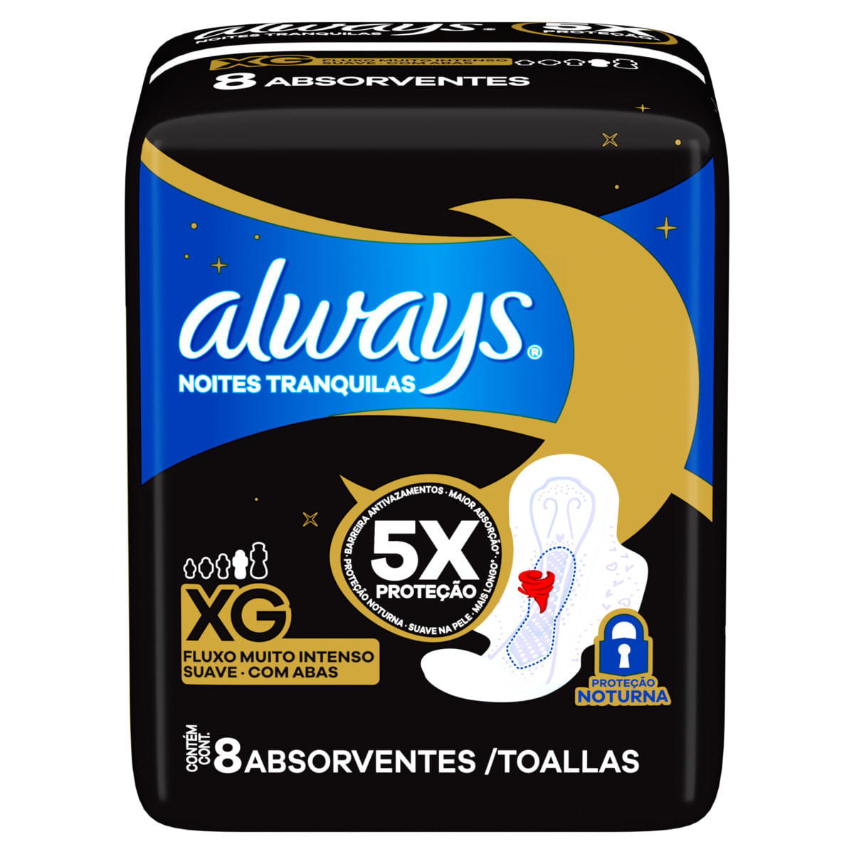 Absorvente Higiênico ALWAYS Suave Fluxo Xg com Abas com 8 unidades