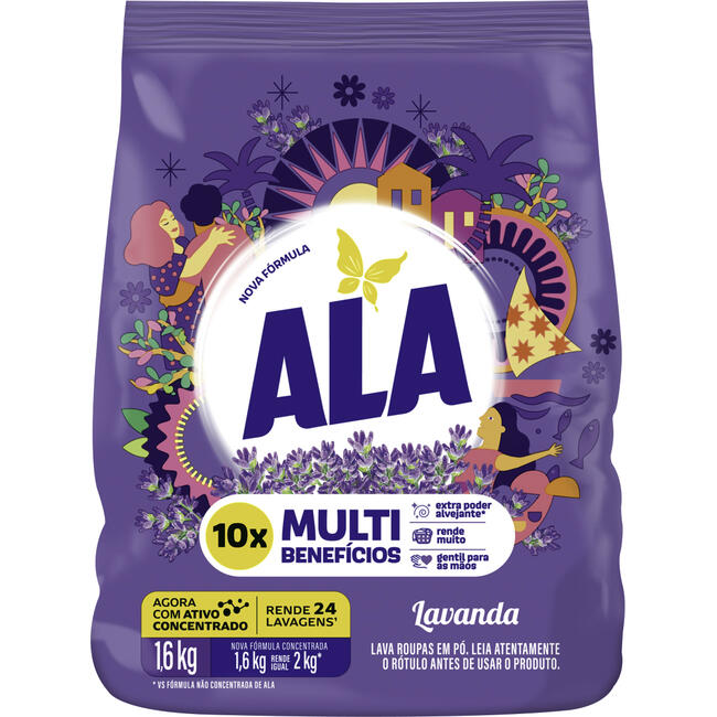 Lava Roupas em Pó Ala Lavanda 1,6kg