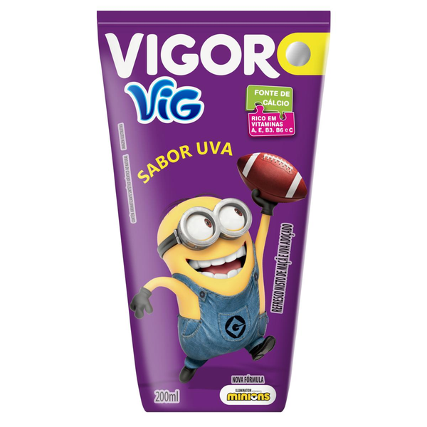 Refresco Adoçado Uva Minions Vigor Vig Caixa 200ml
