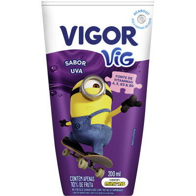 Refresco Adoçado Uva Minions Vigor Vig Caixa 200ml