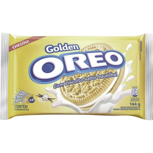 Biscoito Recheado Oreo Golden 4x36g
