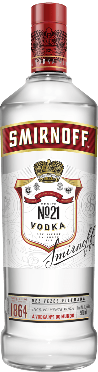 Vodka Destilada Smirnoff Garrafa 998ml