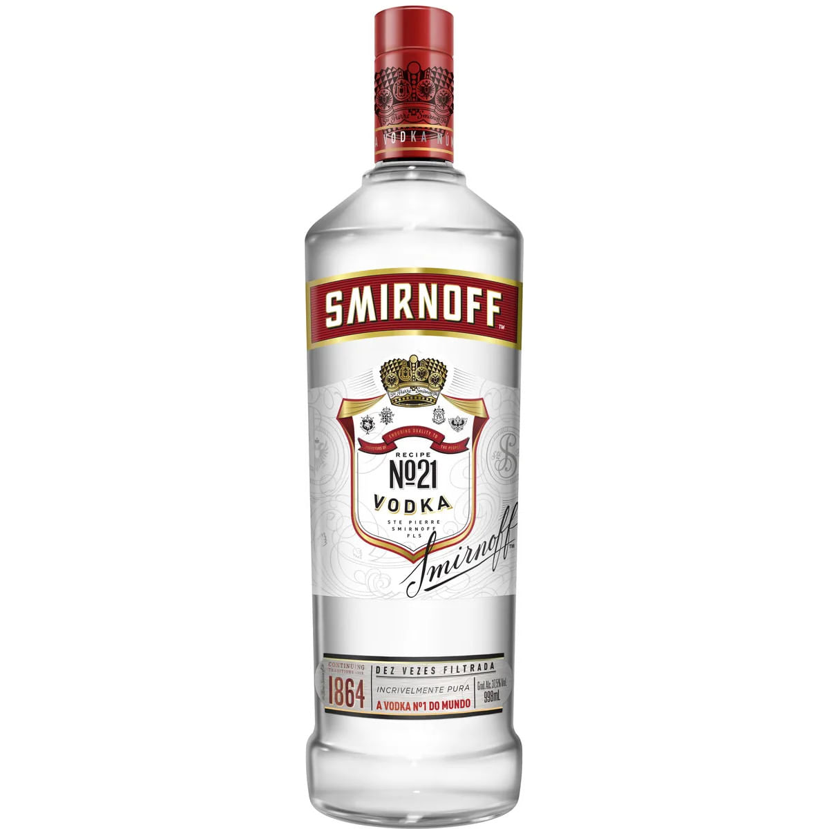 Vodka Destilada Smirnoff Garrafa 998ml