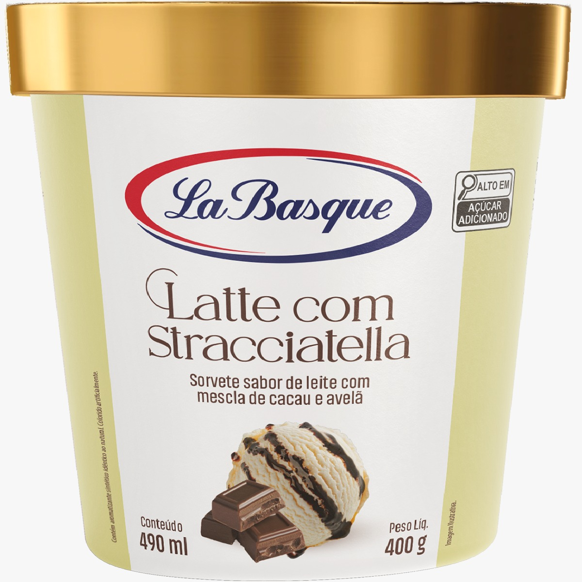 Sorvete Latte Stracciatella La Basque 490Ml