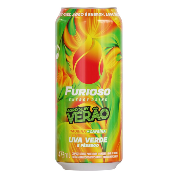 Energético Uva Verde e Pêssego Agroplay Verão Furioso Lata 473ml