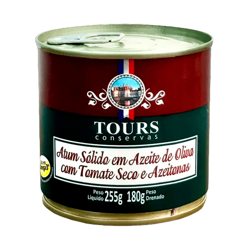Atum Sólido Em Azeite Com Tomate Seco E Azeitona Tours 255G