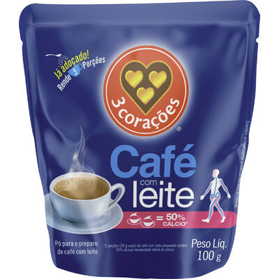 Café com Leite 3 Corações 100g