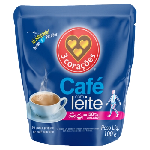 Café com Leite 3 Corações 100g