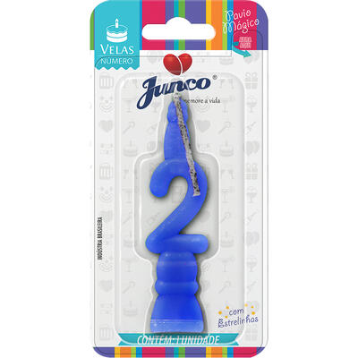 Vela Aniversário Junco Azul Nº2 un