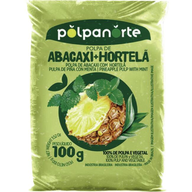 Polpa de Fruta Polpanorte Cong Abacaxi com hortelã 100g