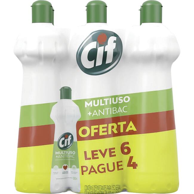 Limpador Multiuso Cif Antibac 6x500ml