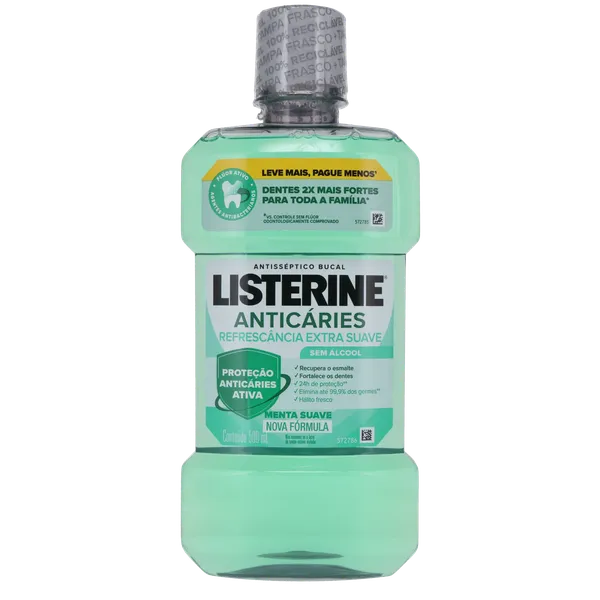 Antisséptico Bucal Listerine 500ml - Anticáries - Leve Mais, Pague Menos