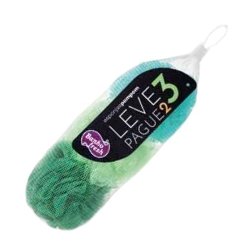 Esponja para Banho BANHO FRESH Pompom Nylon Leve 3 Pague 2 Unidades