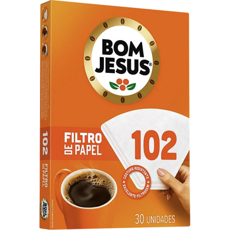 Filtro de Papel para Café Bom Jesus N°102 30 un