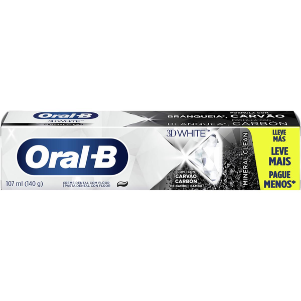 Creme Dental Oral-B 140g - 3D White - Mineral Clean - Leve Mais, Pague Menos