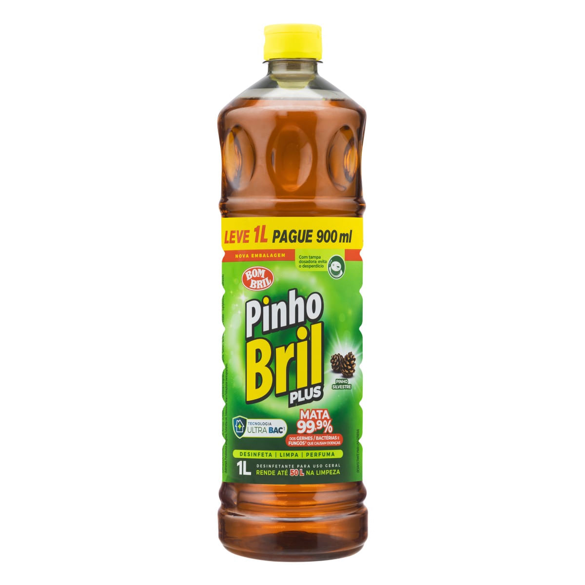 Desinfetante Pinho Silvestre Pinho Bril Plus Squeeze Leve 1l Pague 900ml