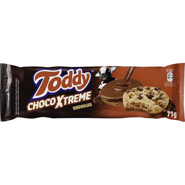 Biscoito Cookie Baunilha com Gotas de Chocolate Toddy ChocoXtreme Pacote 71g