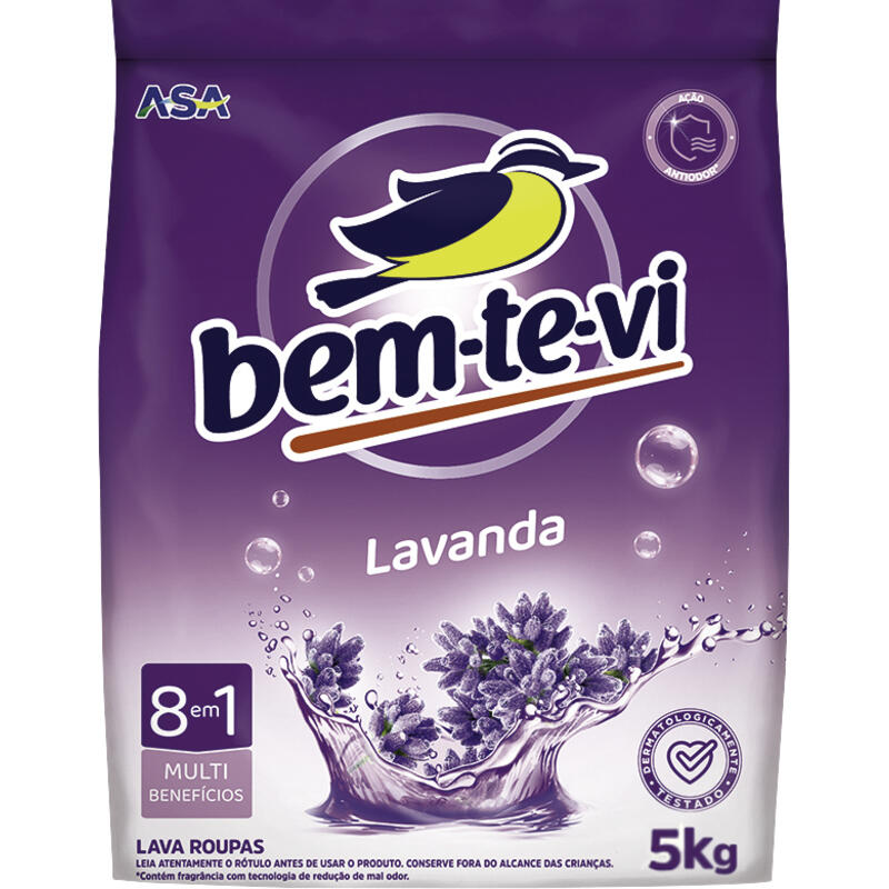 Lava Roupas em Pó Bem-te-vi Lavanda 5kg