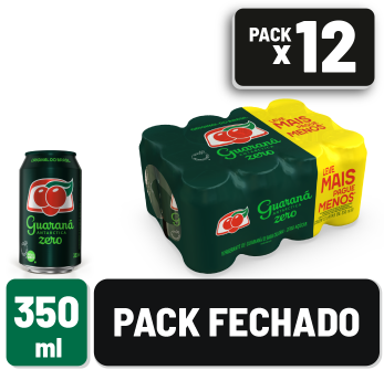 Refrigerante Guaraná Antarctica Zero Lata 350ml Multipack Caixa c/ 12 un