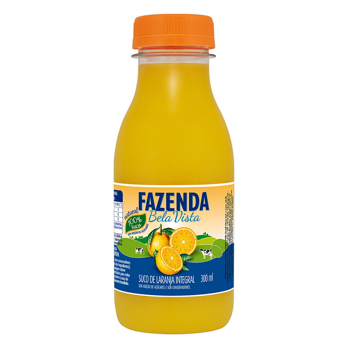 Suco Integral Laranja Fazenda Bela Vista Garrafa 300ml