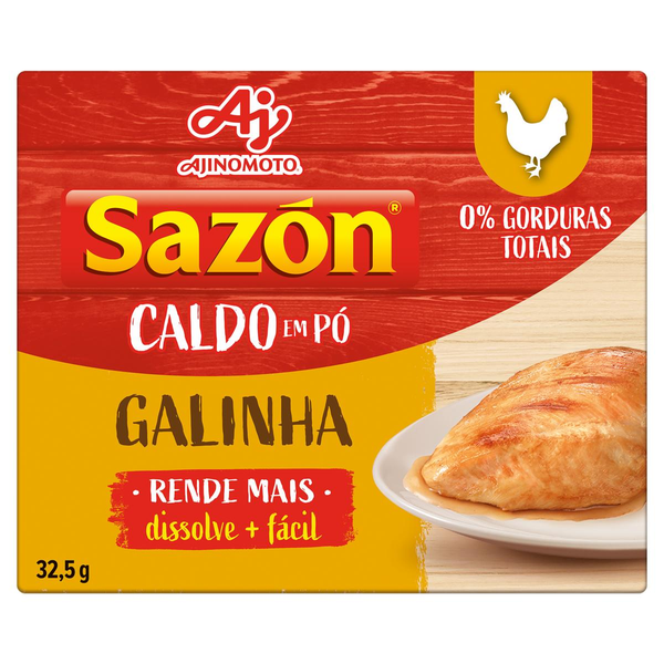 Caldo Pó Galinha Sazón Caixa 32,5g 5 Unidades