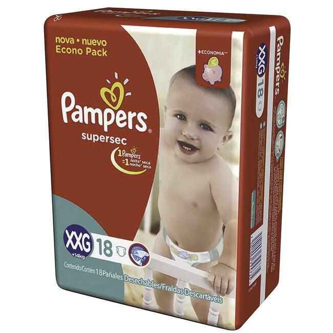 Fralda Descartável Pampers Supersec - XXG 18 un