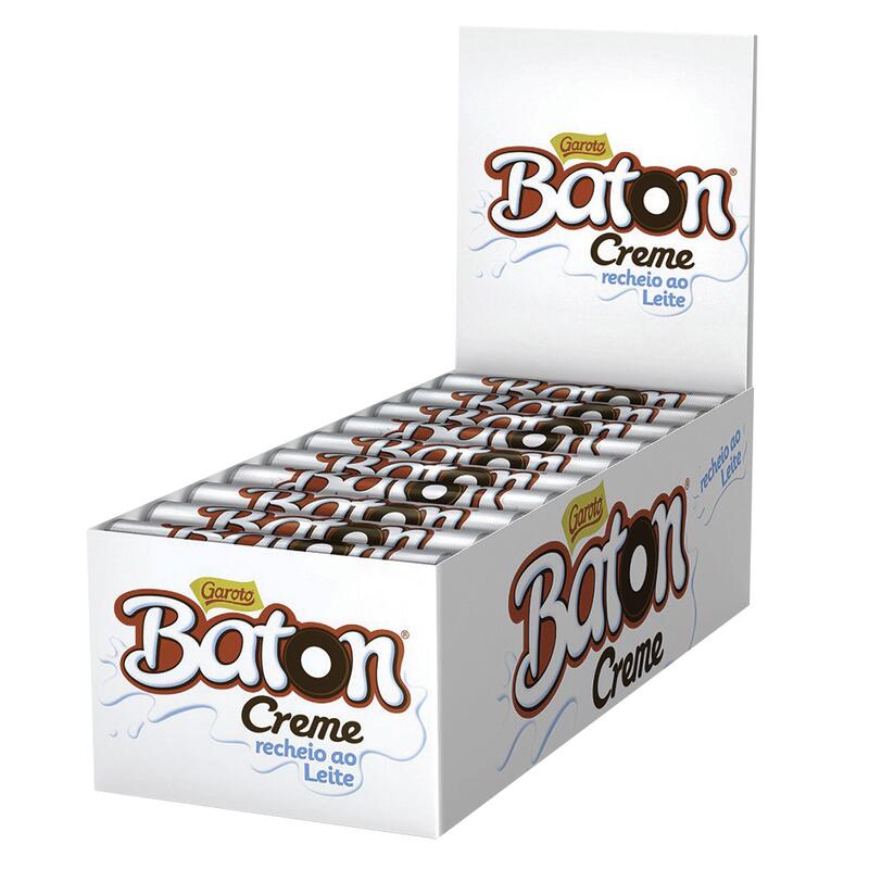 Chocolate Baton Garoto Creme Display com 30 un