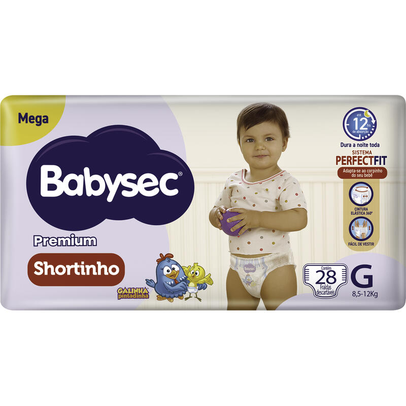 Fralda Descartável Shortinho Babysec Premium G Megapacote 24 Unidades