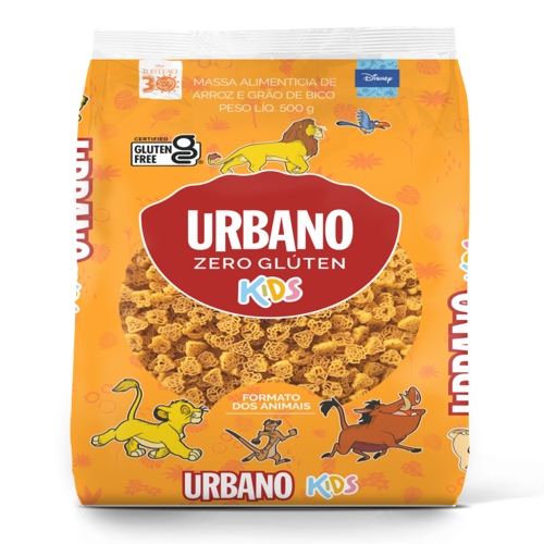 Massa de Arroz Urbano 500g - Sem Glúten - Kids - Animais