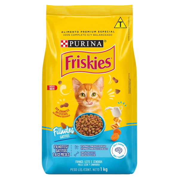 Ração FRISKIES gatos filhotes frango e leite 1kg