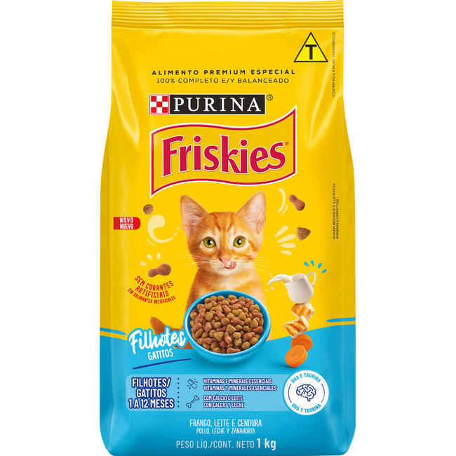 Ração FRISKIES gatos filhotes frango e leite 1kg