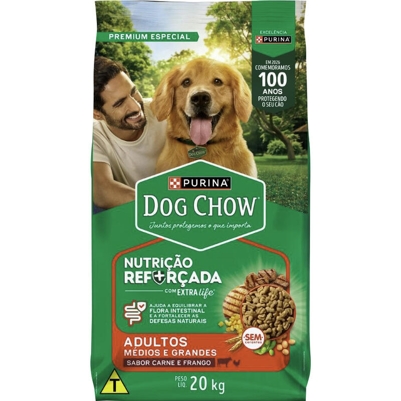 Alimento para Cães Adultos Dog Chow Médias/Grandes 20kg
