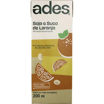 Alimento Ades À Base de Soja Laranja 200ml