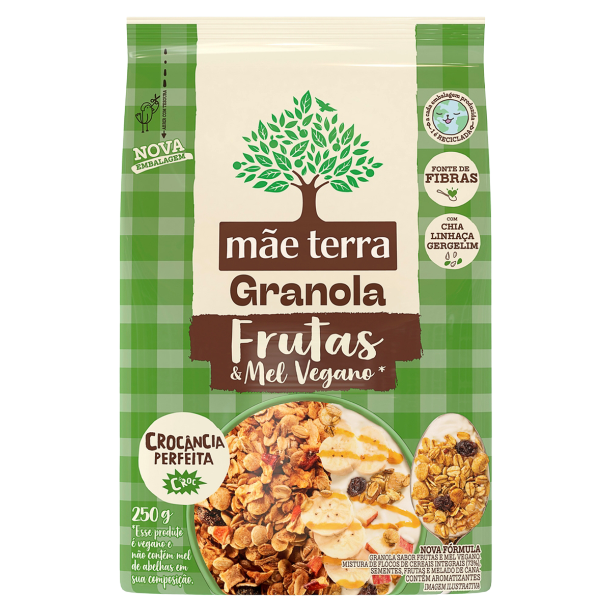 Granola Mãe Terra Frutas e Mel Vegano 250g