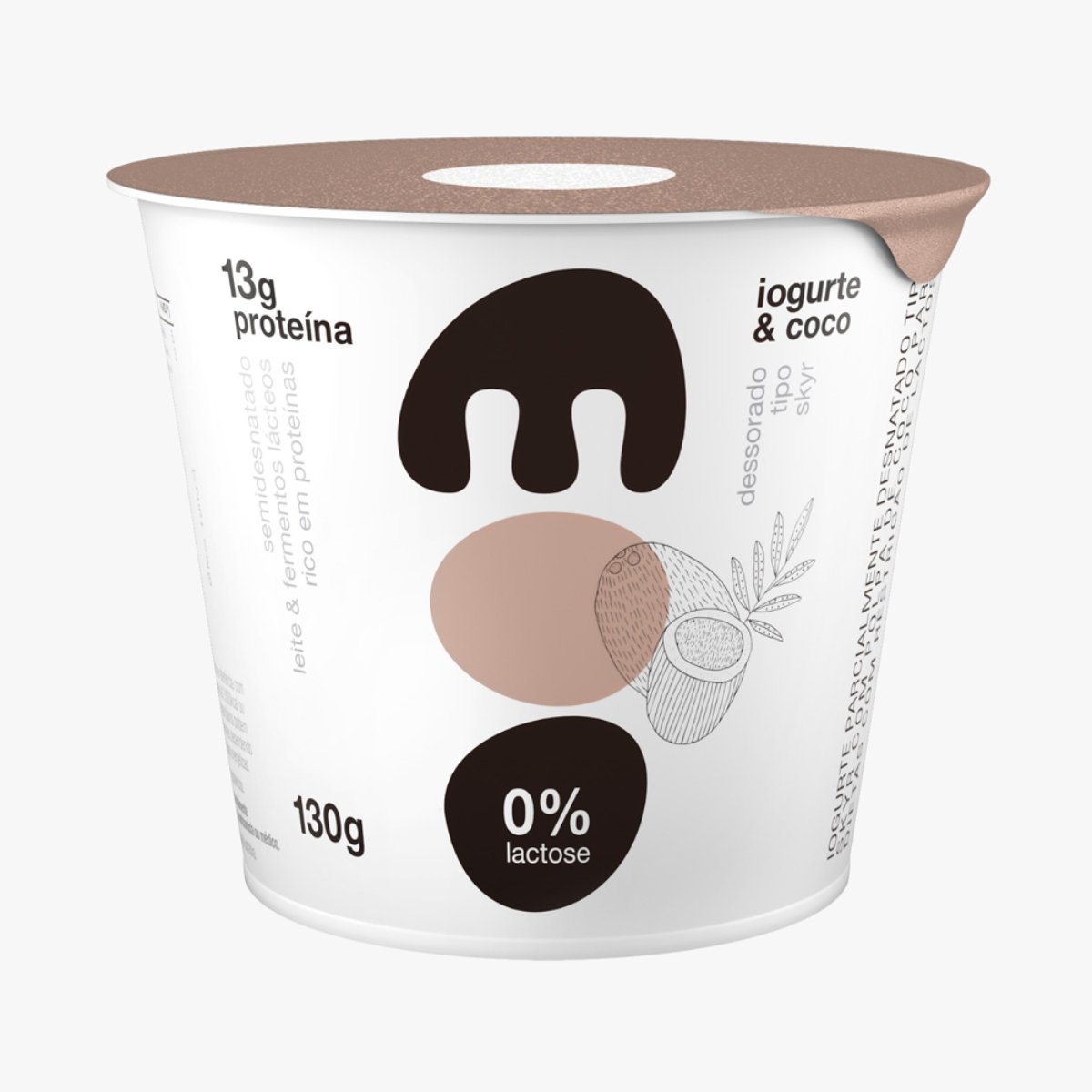 Iogurte MOO Coco Semi Desnatado 0% Lactose 130g