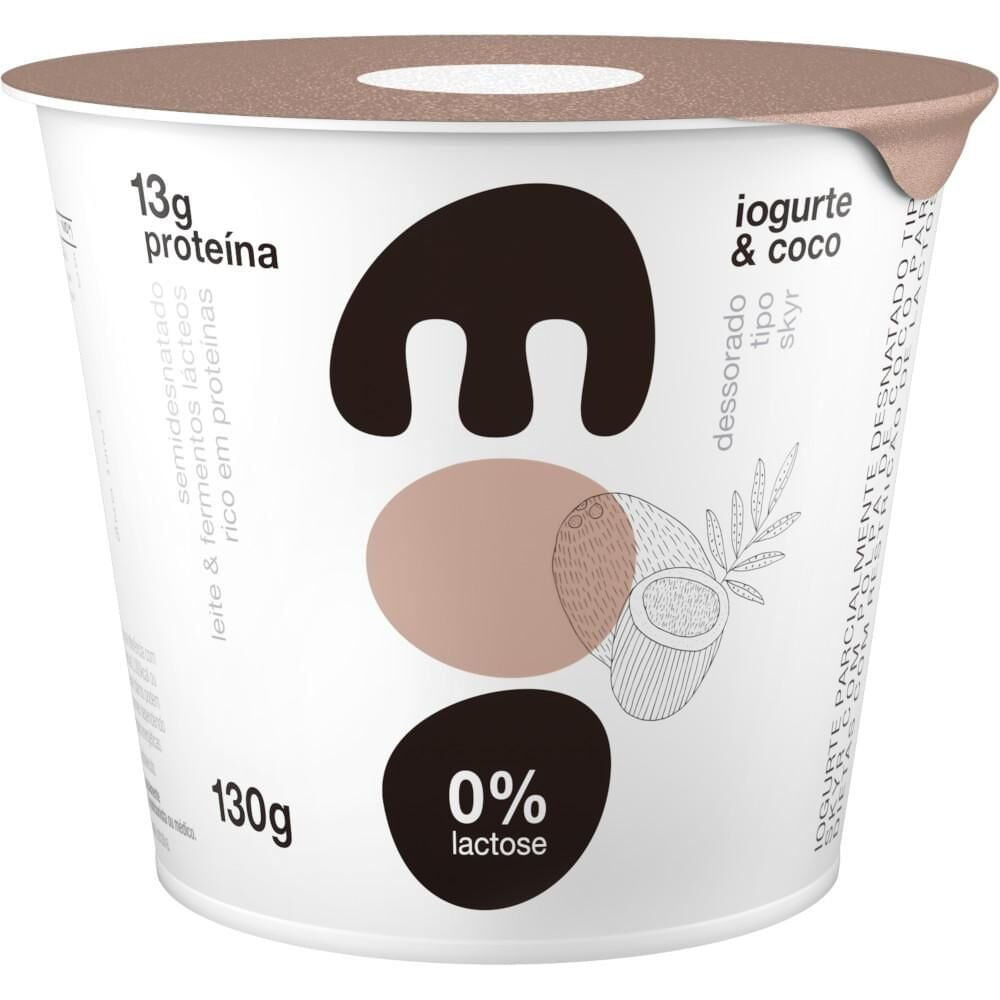 Iogurte MOO Coco Semi Desnatado 0% Lactose 130g