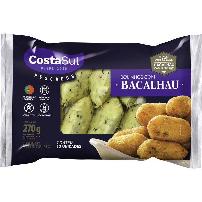 Bolinho de Bacalhau Costa Sul 270g - Congelado