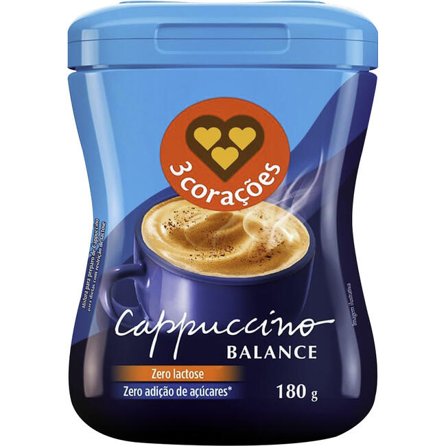 Café Cappuccino 3 Corações Zero Lactose 180g