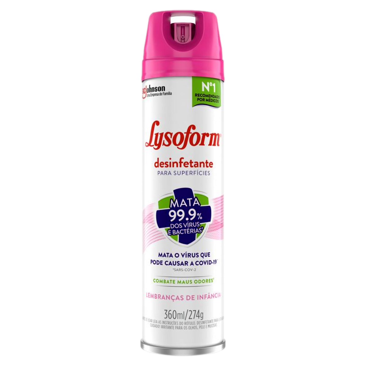 Desinfetante Bactericida LYSOFORM Spray Lembranças de Infância 360ml