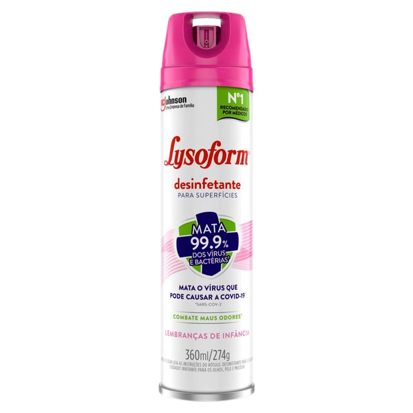 Desinfetante Bactericida LYSOFORM Spray Lembranças de Infância 360ml