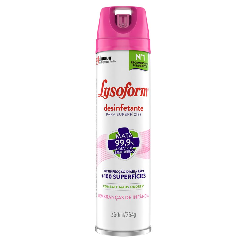 Desinfetante Bactericida LYSOFORM Spray Lembranças de Infância 360ml