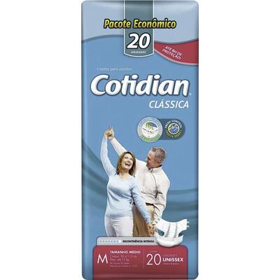 Fralda Geriátrica Cotidian Clássica Hiper M 20 un