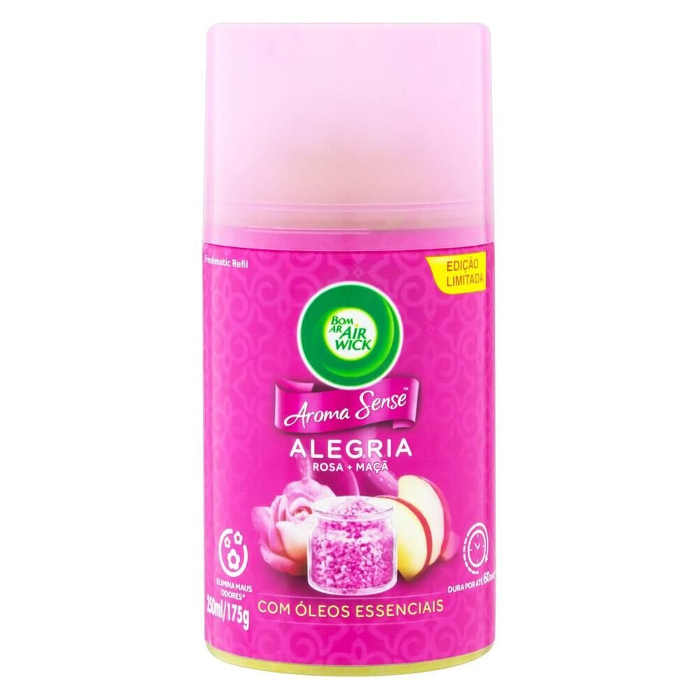 Neutralizador de Odores Bom Ar Aerossol Automático Freshmatic Aroma Sense Alegria Refil 250ml