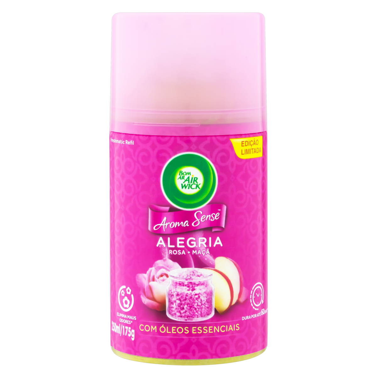 Neutralizador de Odores Bom Ar Aerossol Automático Freshmatic Aroma Sense Alegria Refil 250ml