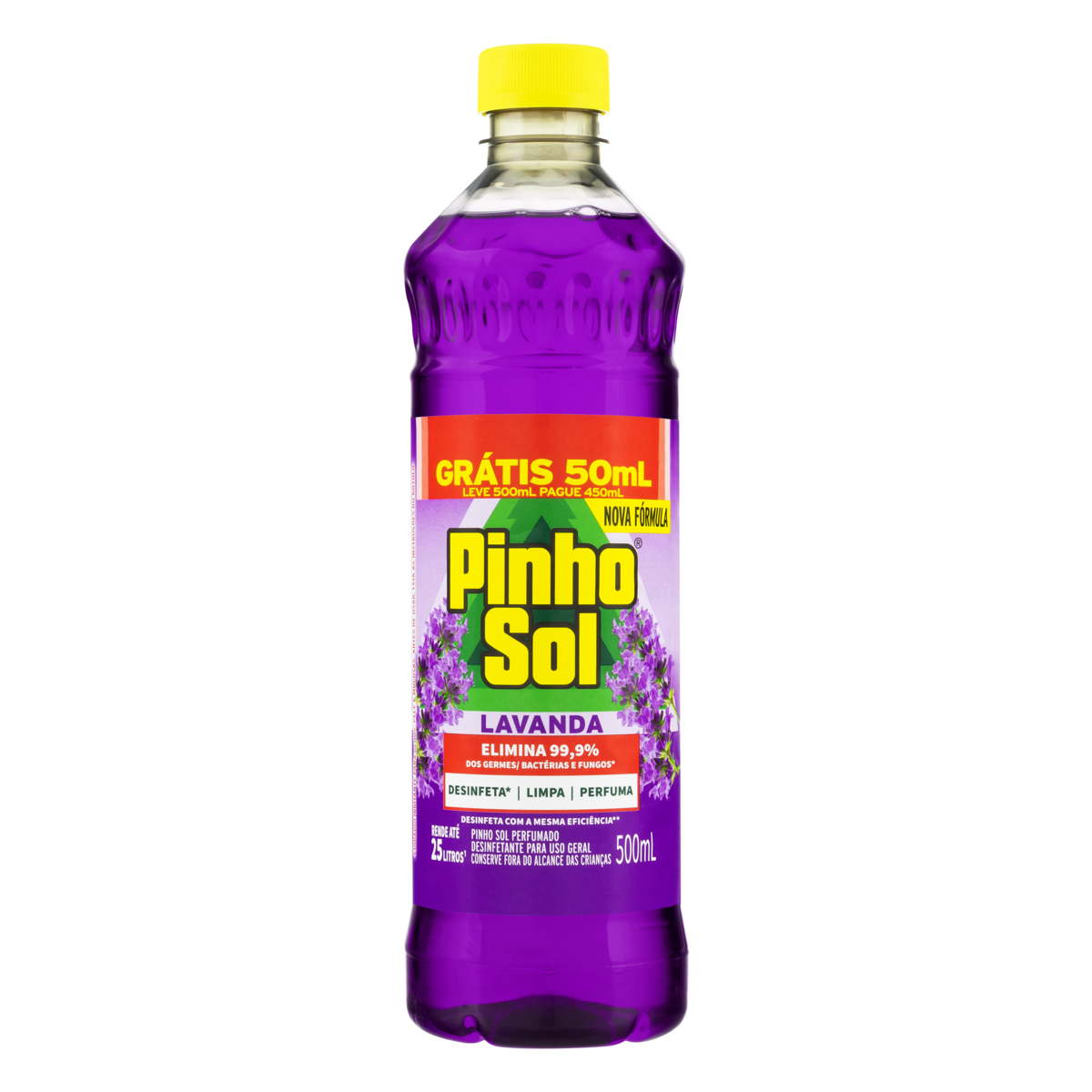 Desinfetante Pinho Sol Lavanda Leve 500ml Pague 450ml
