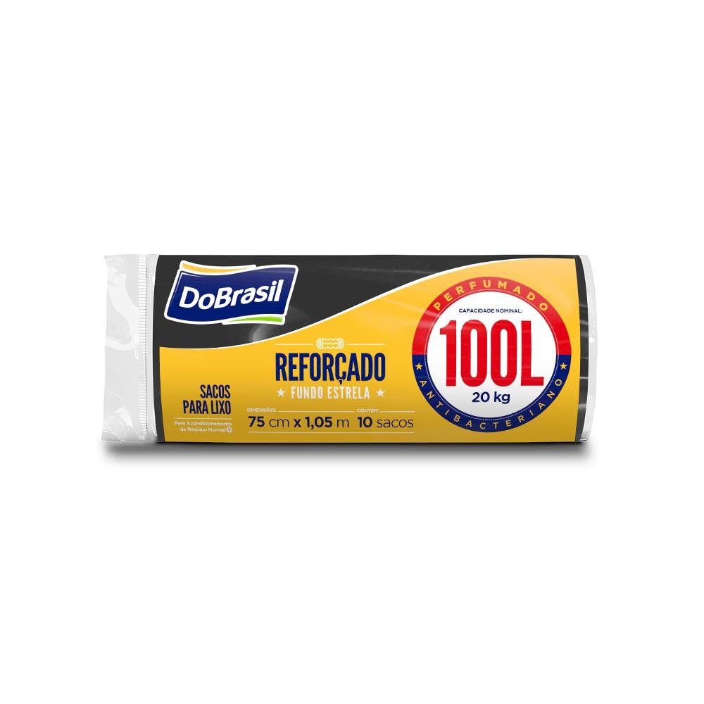 Saco para Lixo DOBRASIL Perfumado Preto com 10 Unidades 100L