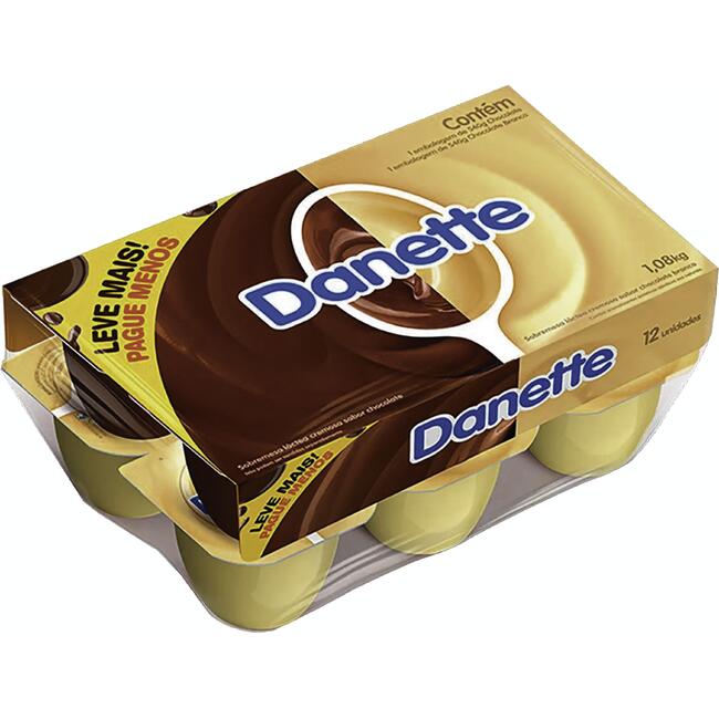 Sobremesa Danette Chocolate ao leite e branco 1,080kg