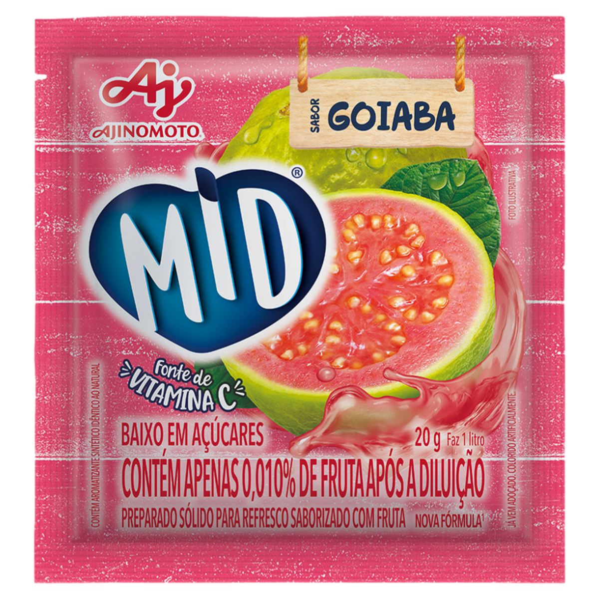 Refresco em Pó Goiaba Mid Pacote 20g