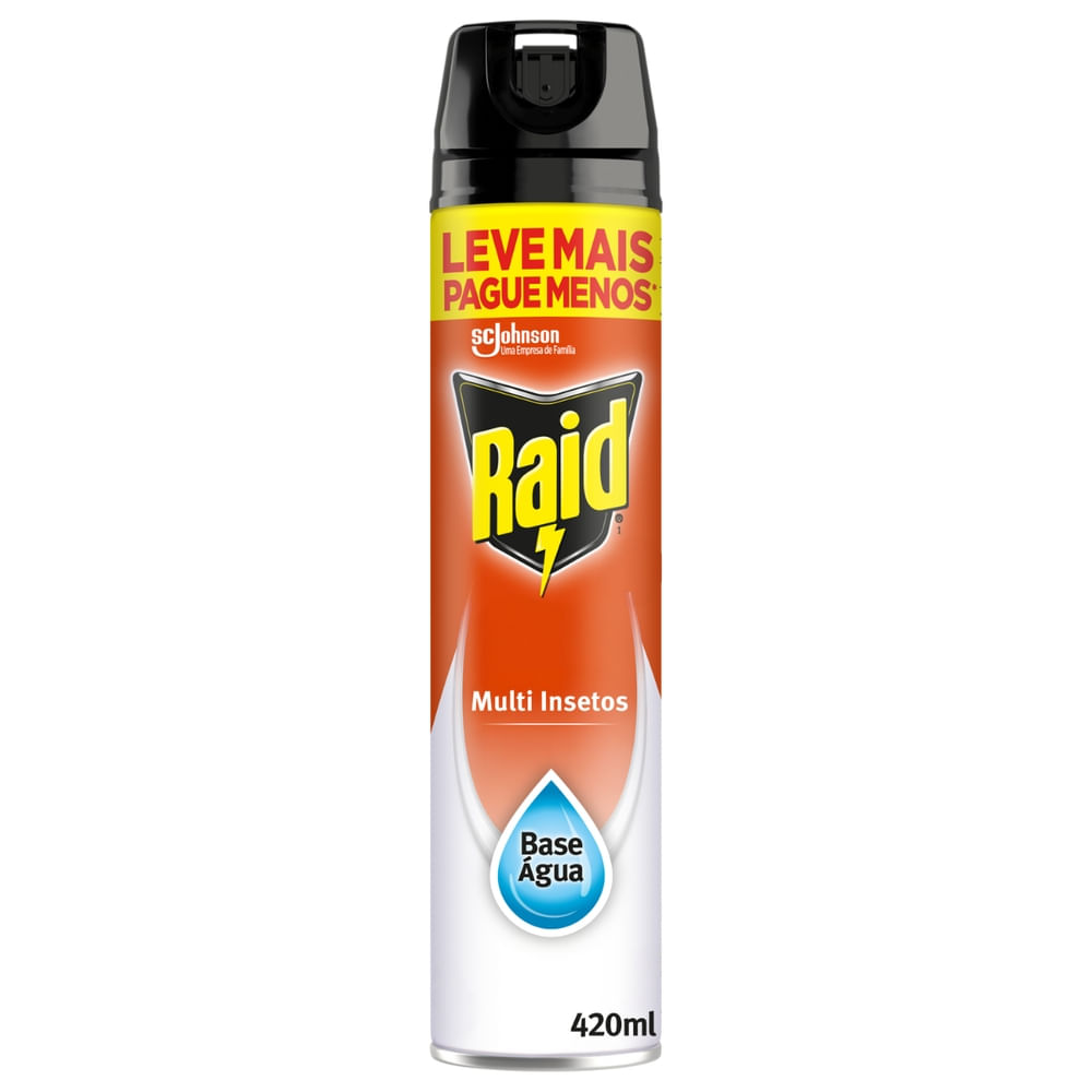 Inseticida Raid Multi-insetos Base Água Leve Mais E Pague Menos 420ml
